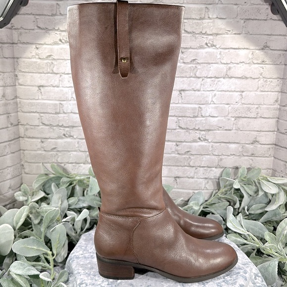 Crown Vintage Aubrie Leather Cognac Round Toe 16.5” Tall Dress Boots WMS 6M✨VGUC - Picture 3 of 16